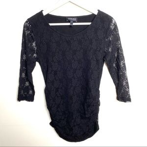 Isabella Oliver Lace Maternity Top Black